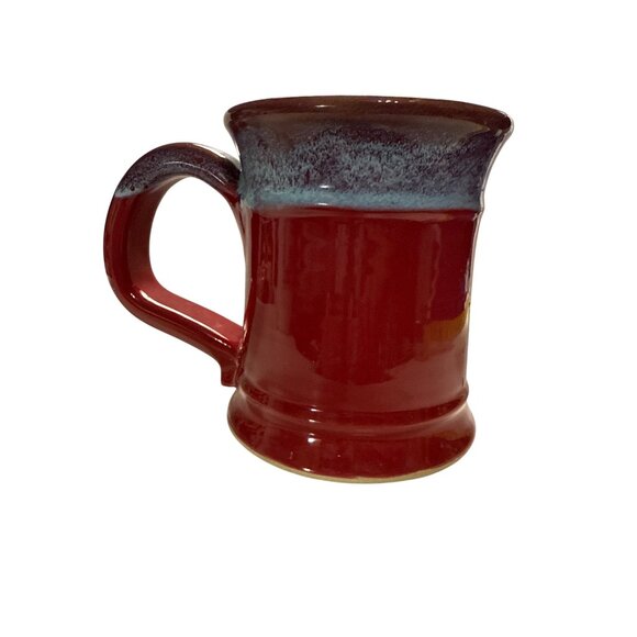 Westhampton Beach Brewing Co. NY Grey Fox Pottery 20 oz Mug  Red & Blue Glaze - Picture 2 of 8